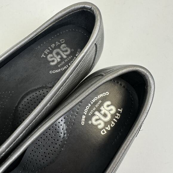 SAS Tripad‎ Comfort Metro Slip On Loafer Pewter Horsebit Moc Toe Shoe Size 8 M - Picture 7 of 8